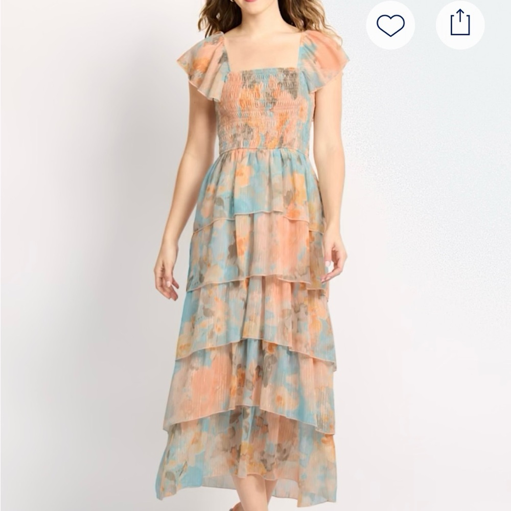 Floral Tiered Maxi Dress - Multicolor
